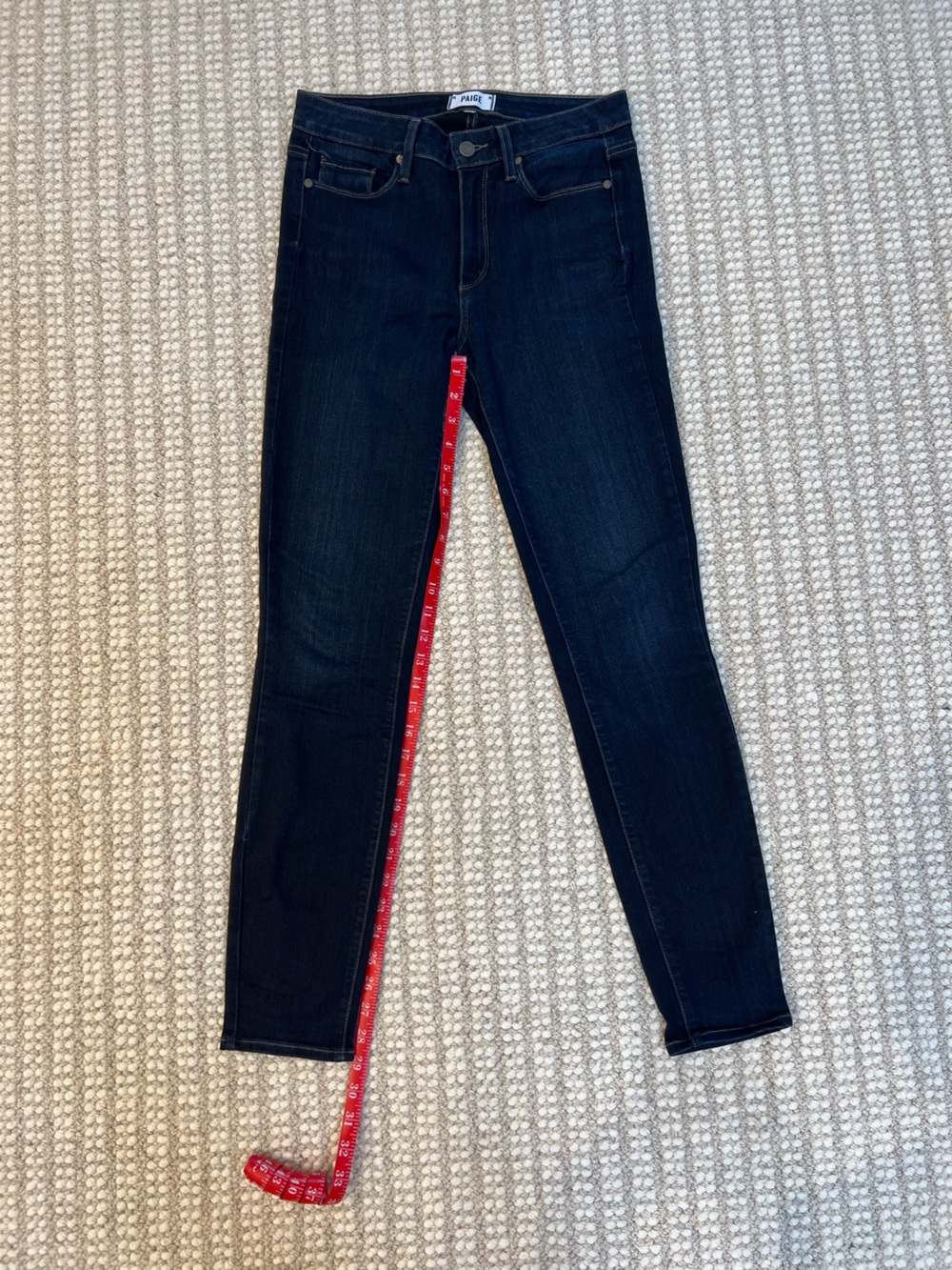 PAIGE Midnight Blue Cropped Skinny Jeans - Women's Dark Indigo Denim - Picture 3 of 6